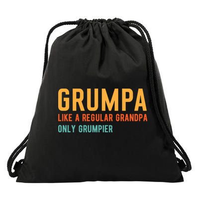 Grumpa Like A Regular Grandpa Only Grumpier Fathers Day Drawstring Bag