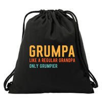 Grumpa Like A Regular Grandpa Only Grumpier Fathers Day Drawstring Bag