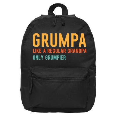 Grumpa Like A Regular Grandpa Only Grumpier Fathers Day 16 in Basic Backpack