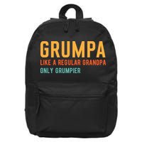 Grumpa Like A Regular Grandpa Only Grumpier Fathers Day 16 in Basic Backpack