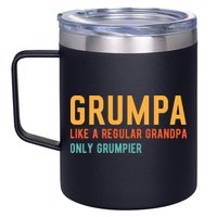 Grumpa Like A Regular Grandpa Only Grumpier Fathers Day 12oz Stainless Steel Coffee Mug