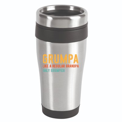 Grumpa Like A Regular Grandpa Only Grumpier Fathers Day 16oz Travel Tumbler