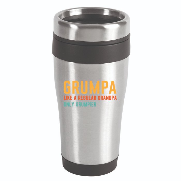 Grumpa Like A Regular Grandpa Only Grumpier Fathers Day 16oz Travel Tumbler