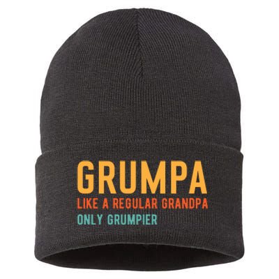 Grumpa Like A Regular Grandpa Only Grumpier Fathers Day Sustainable Knit Beanie