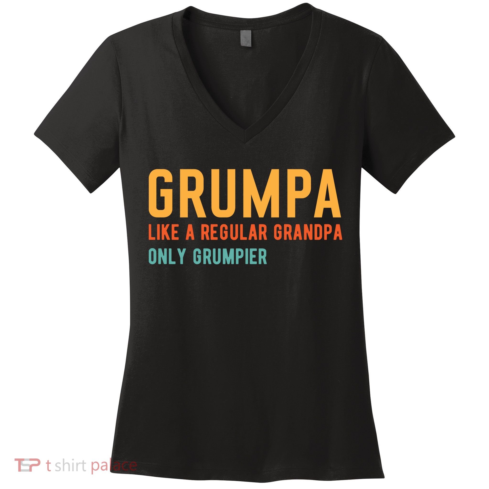 Grumpa Like A Regular Grandpa Only Grumpier Fathers Day Women's V-Neck T-Shirt