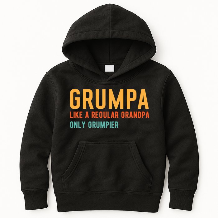 Grumpa Like A Regular Grandpa Only Grumpier Fathers Day Kids Hoodie