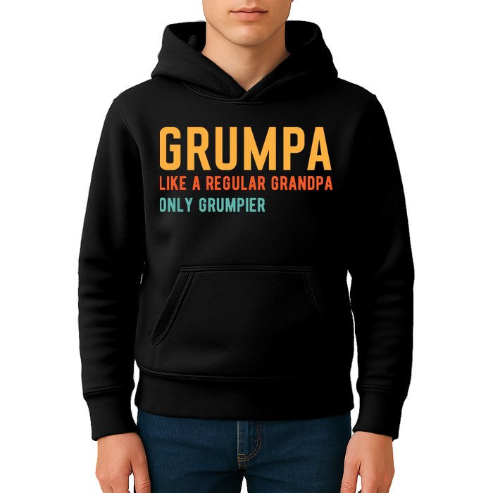 Grumpa Like A Regular Grandpa Only Grumpier Fathers Day Kids Hoodie