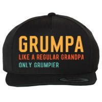 Grumpa Like A Regular Grandpa Only Grumpier Fathers Day Wool Snapback Cap