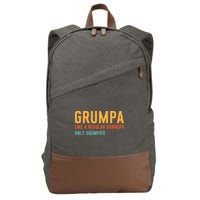 Grumpa Like A Regular Grandpa Only Grumpier Fathers Day Cotton Canvas Backpack