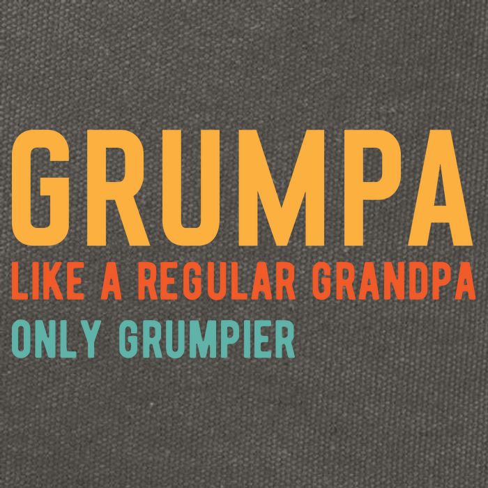 Grumpa Like A Regular Grandpa Only Grumpier Fathers Day Cotton Canvas Backpack