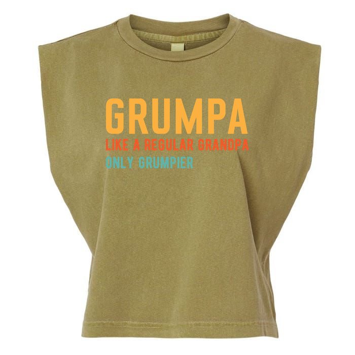 Grumpa Like A Regular Grandpa Only Grumpier Fathers Day Garment-Dyed Women's Muscle Tee