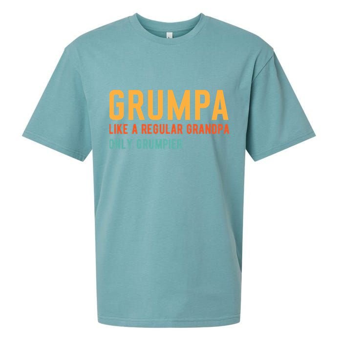 Grumpa Like A Regular Grandpa Only Grumpier Fathers Day Sueded Cloud Jersey T-Shirt