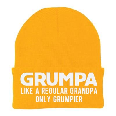 Grumpa Like A Regular Grandpa Only Grumpier Fathers Day Knit Cap Winter Beanie