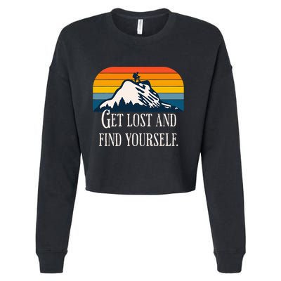Get Lost And Find Yourself Cropped Pullover Crew