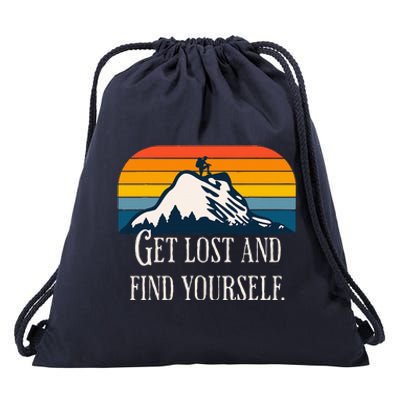 Get Lost And Find Yourself Drawstring Bag