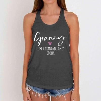 Granny Like A Grandma Only Cooler Heart MotherS Day Granny Women's Knotted Racerback Tank