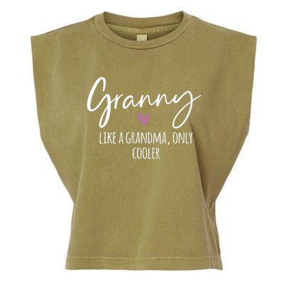 Granny Like A Grandma Only Cooler Heart MotherS Day Granny Garment-Dyed Women's Muscle Tee