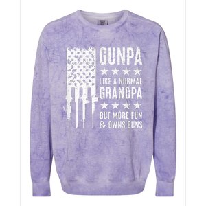 Gunpa Like A Normal Grandpa But More Fun & Owns Guns Colorblast Crewneck Sweatshirt