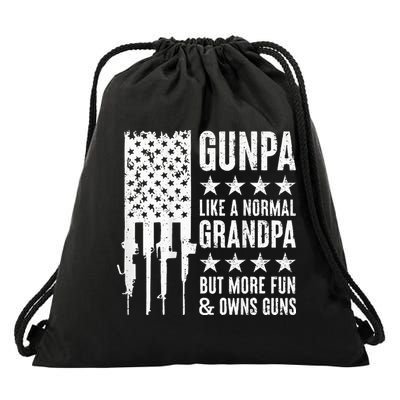 Gunpa Like A Normal Grandpa But More Fun & Owns Guns Drawstring Bag