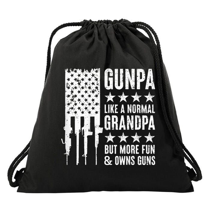 Gunpa Like A Normal Grandpa But More Fun & Owns Guns Drawstring Bag