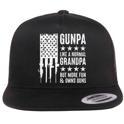 Gunpa Like A Normal Grandpa But More Fun & Owns Guns Flat Bill Trucker Hat