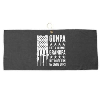 Gunpa Like A Normal Grandpa But More Fun & Owns Guns Large Microfiber Waffle Golf Towel