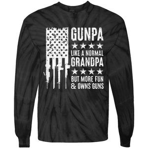 Gunpa Like A Normal Grandpa But More Fun & Owns Guns Tie-Dye Long Sleeve Shirt