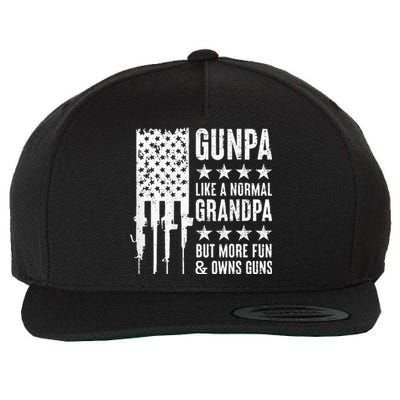 Gunpa Like A Normal Grandpa But More Fun & Owns Guns Wool Snapback Cap