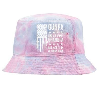 Gunpa Like A Normal Grandpa But More Fun & Owns Guns Tie-Dyed Bucket Hat