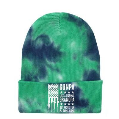 Gunpa Like A Normal Grandpa But More Fun & Owns Guns Tie Dye 12in Knit Beanie