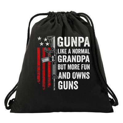 Gunpa Like A Normal Grandpa But More Fun And Owns Guns Drawstring Bag