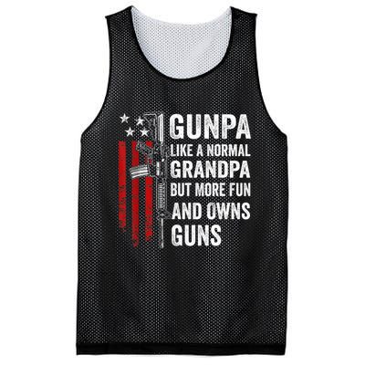 Gunpa Like A Normal Grandpa But More Fun And Owns Guns Mesh Reversible Basketball Jersey Tank
