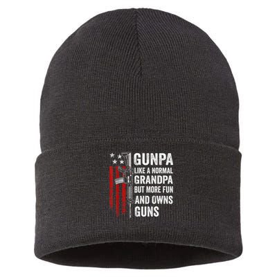 Gunpa Like A Normal Grandpa But More Fun And Owns Guns Sustainable Knit Beanie