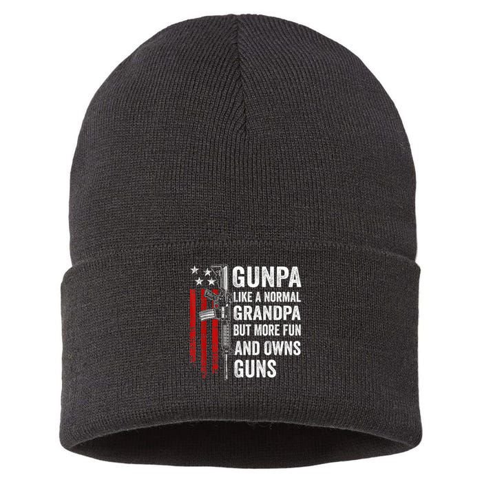 Gunpa Like A Normal Grandpa But More Fun And Owns Guns Sustainable Knit Beanie