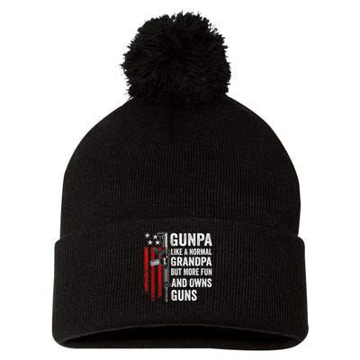 Gunpa Like A Normal Grandpa But More Fun And Owns Guns Pom Pom 12in Knit Beanie