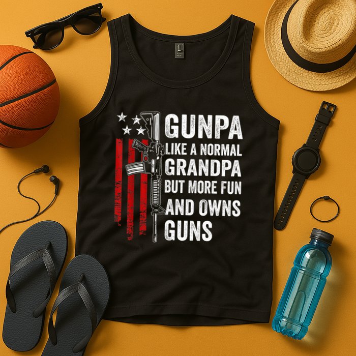 Gunpa Like A Normal Grandpa But More Fun And Owns Guns Tank Top