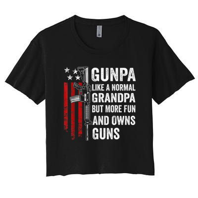 Gunpa Like A Normal Grandpa But More Fun And Owns Guns Crop Top