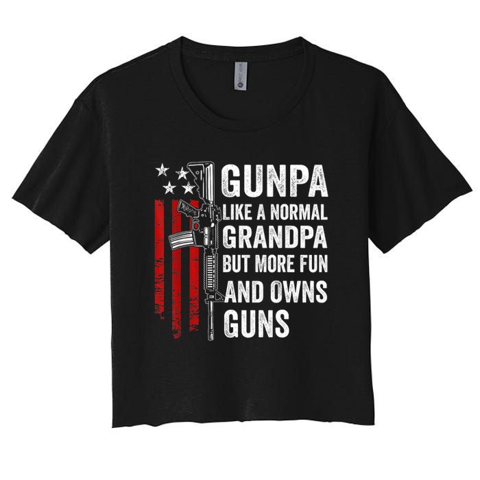 Gunpa Like A Normal Grandpa But More Fun And Owns Guns Crop Top
