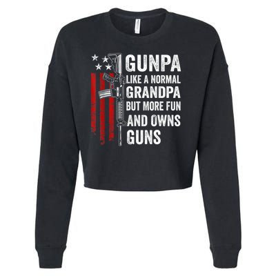 Gunpa Like A Normal Grandpa But More Fun And Owns Guns Cropped Pullover Crew