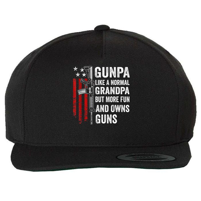 Gunpa Like A Normal Grandpa But More Fun And Owns Guns Wool Snapback Cap