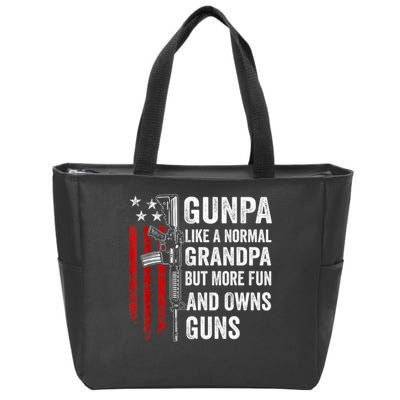 Gunpa Like A Normal Grandpa But More Fun And Owns Guns Zip Tote Bag