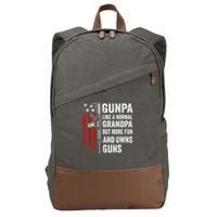 Gunpa Like A Normal Grandpa But More Fun And Owns Guns Cotton Canvas Backpack