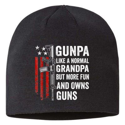 Gunpa Like A Normal Grandpa But More Fun And Owns Guns Sustainable Beanie