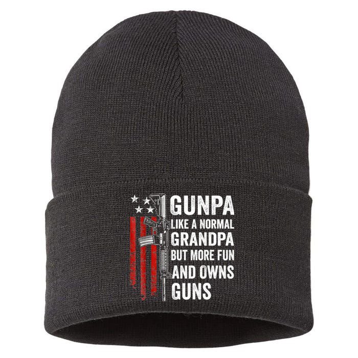 Gunpa Like A Normal Grandpa But More Fun And Owns Guns Sustainable Knit Beanie