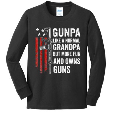 Gunpa Like A Normal Grandpa But More Fun And Owns Guns Kids Long Sleeve Shirt