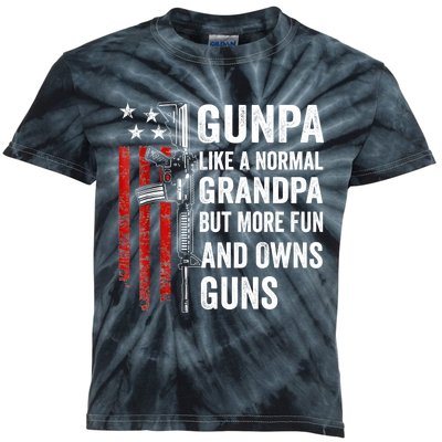 Gunpa Like A Normal Grandpa But More Fun And Owns Guns Kids Tie-Dye T-Shirt