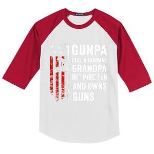 Gunpa Like A Normal Grandpa But More Fun And Owns Guns Kids Colorblock Raglan Jersey