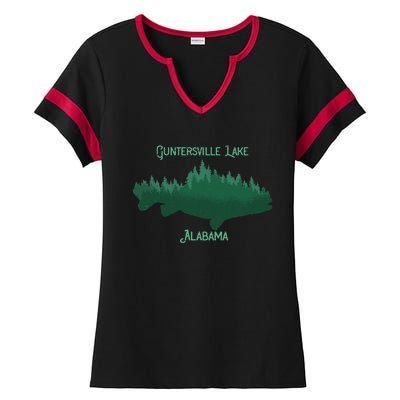 Guntersville Lake Alabama Souvenir Ladies Halftime Notch Neck Tee