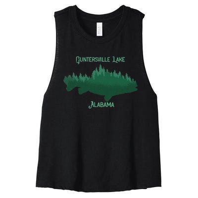 Guntersville Lake Alabama Souvenir Women's Racerback Cropped Tank