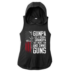 Gunpa Like A Normal Grandpa Fun And Owns Guns Ladies PosiCharge Tri-Blend Wicking Draft Hoodie Tank